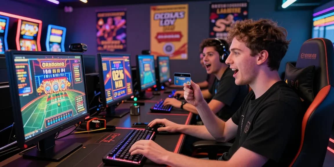 Dynamic online gaming scene at https://brcs.co.uk/ showcasing credit card casinos with excited players and vibrant promotions.