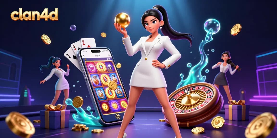Experience thrilling wins at clan4d as a confident woman plays golden roulette in an ultra-rich casino scene.