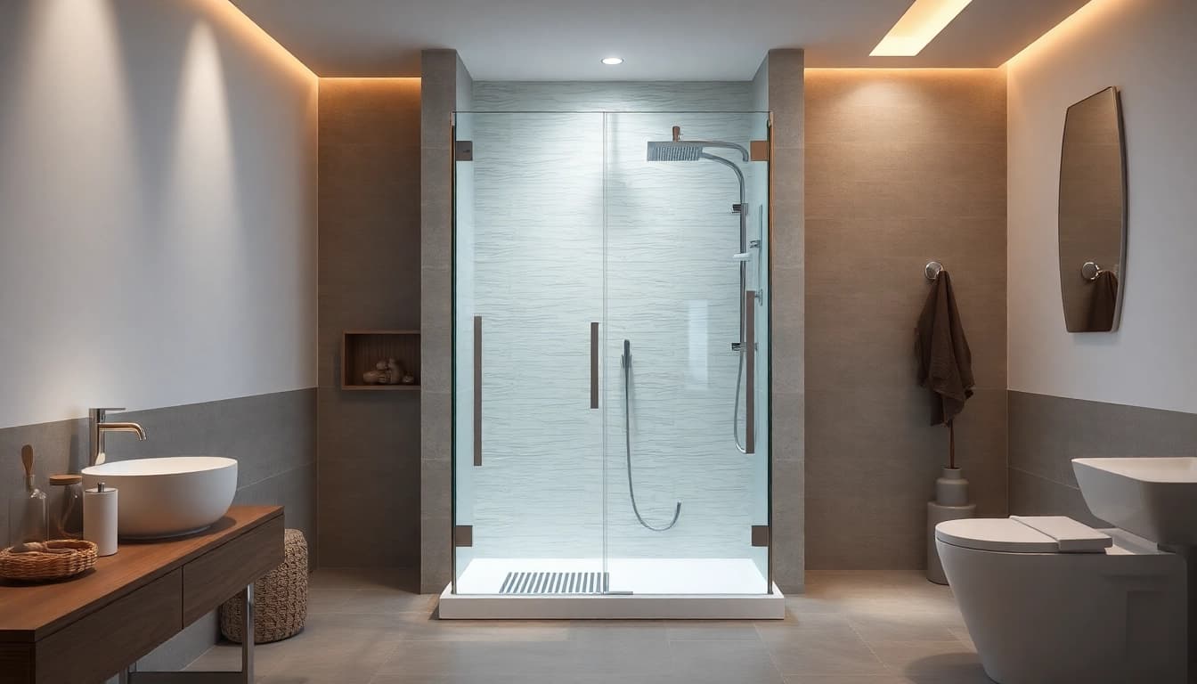 Duschkabine 90x90 komplett in modernem Badezimmer mit elegantem Design und hochwertiger Ausstattung.