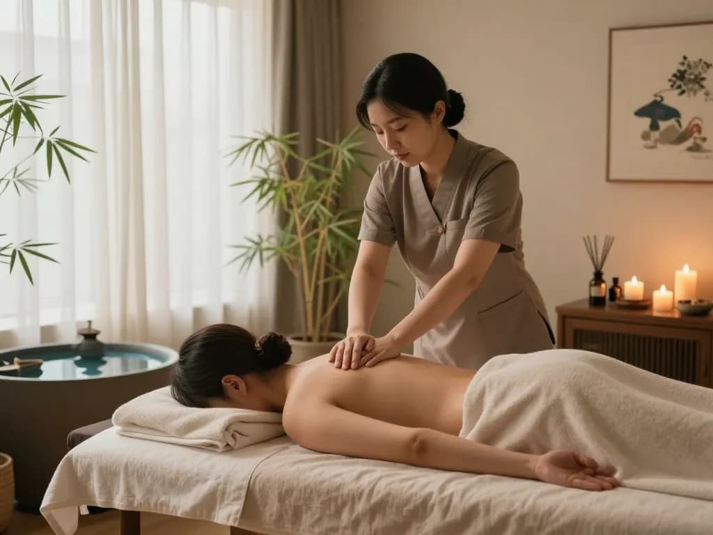 Relaxing 삼성동마사지 session in a tranquil spa environment
