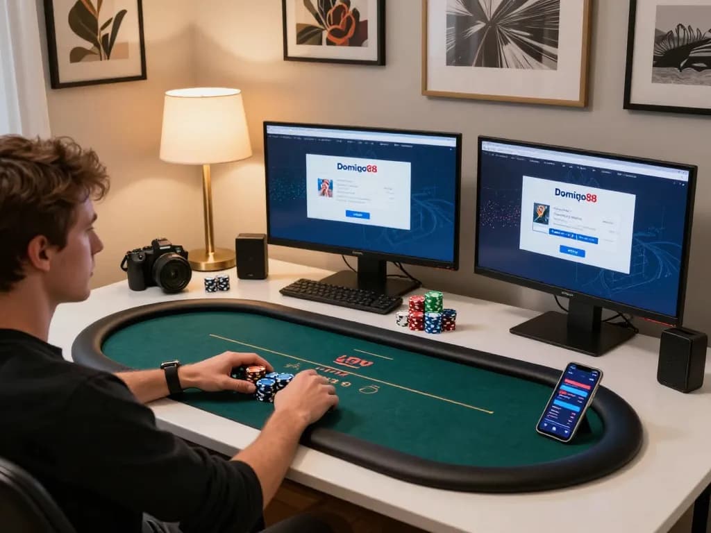 Engage with Domino88 login to master your poker strategy at home with an elegant gaming setup.