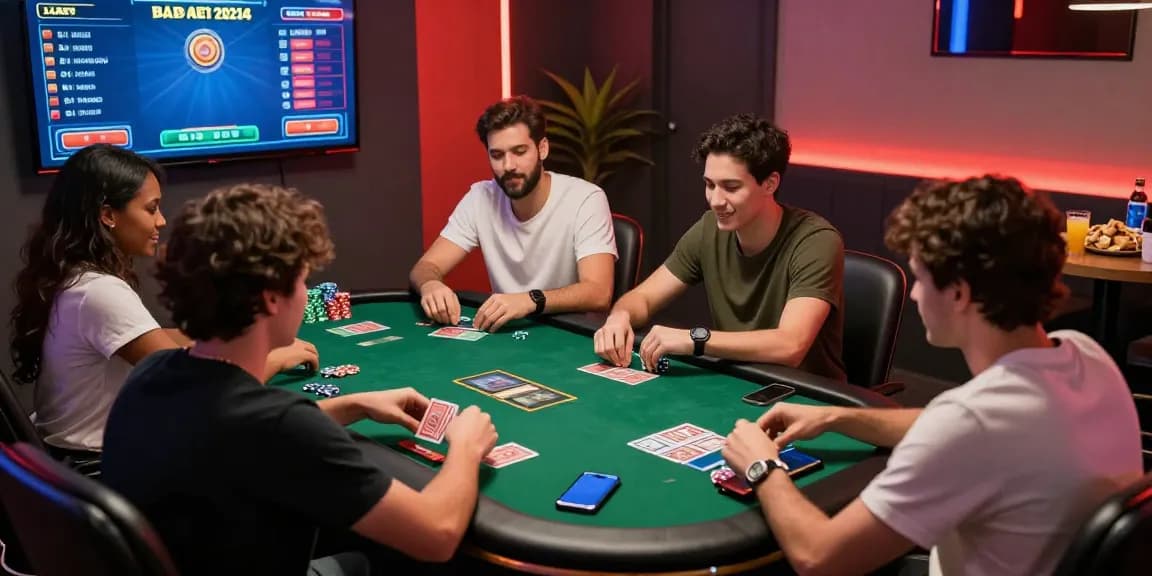Engaging game bài đổi thưởng session with diverse players and vibrant atmosphere.