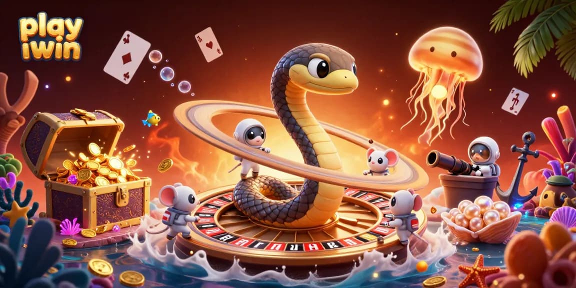 Spin to win and play iwin as cute astronaut mice bet on a cosmic roulette!