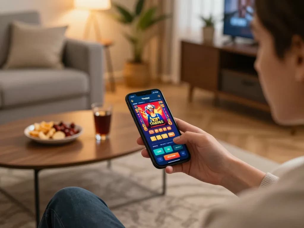 Engaging mobile gaming experience with Thabet app, showcasing a player placing bets from home