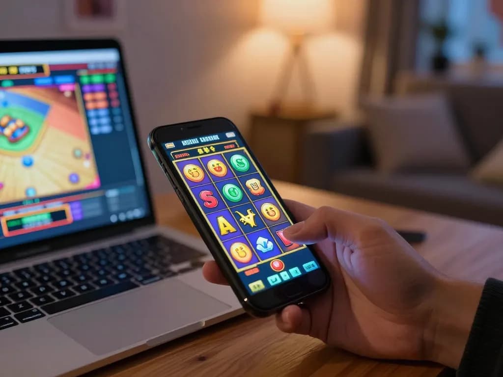 Engaging online gaming moment with slot88 as a player spins for big wins on a colorful mobile interface
