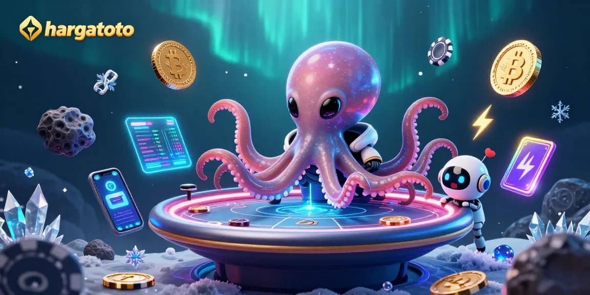 Enjoy hargatoto's thrilling games with a cosmic poker scene featuring alien characters.