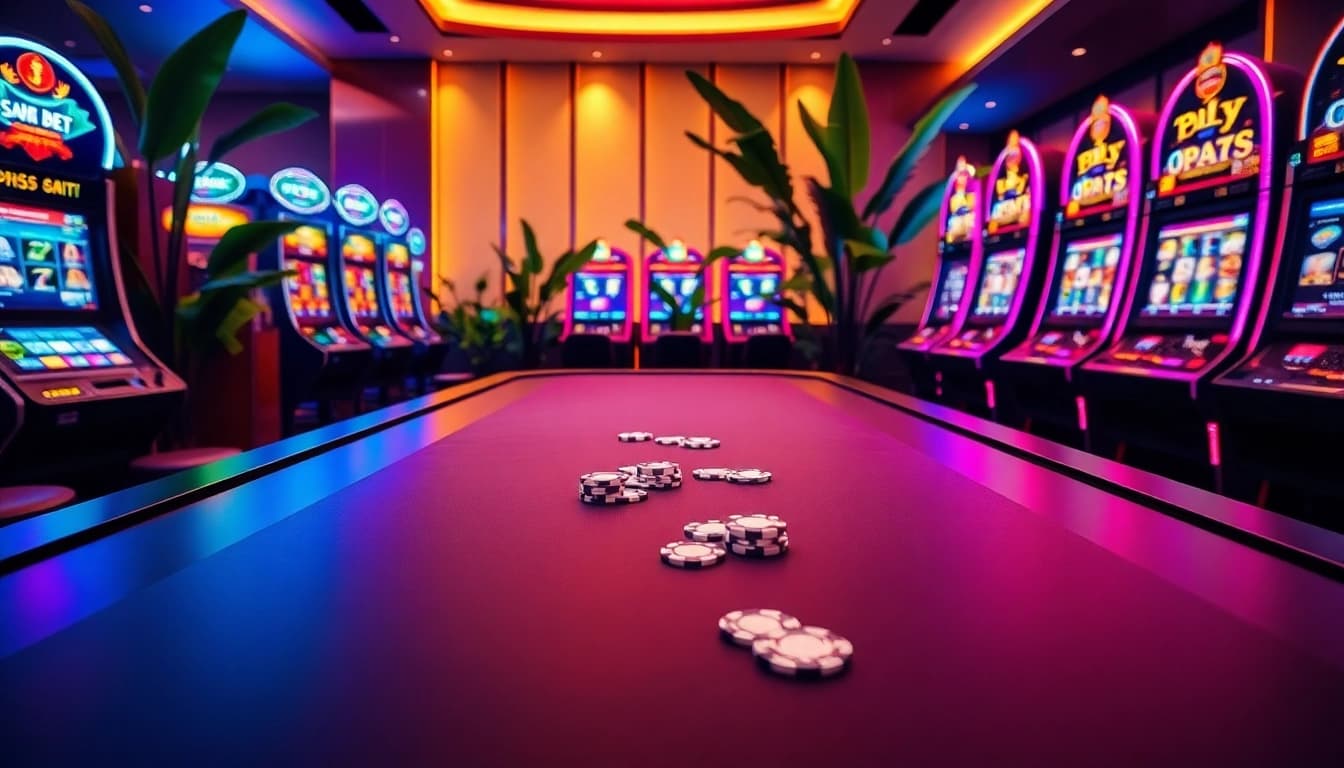 Experience the thrill of SOIBET with vibrant gambling action at a luxurious casino table setting.