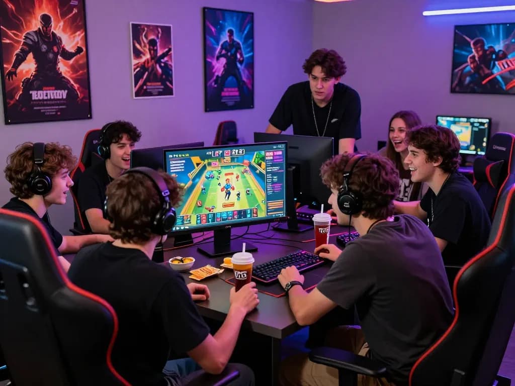 Experience excitement of Toto 4D gaming at https://lusarfincas.es/bonificaciones-ayudas-canal-de-isabel-ii-recibo-agua/, friends strategizing and enjoying gaming session.