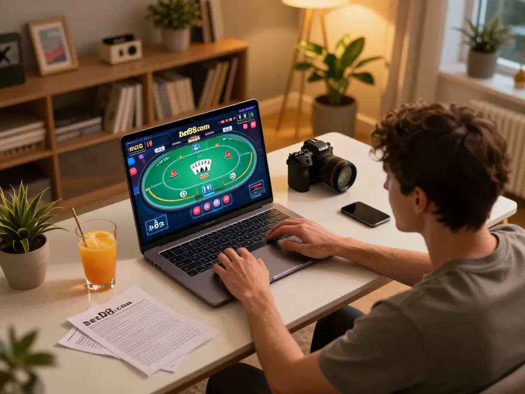 Engaging in a strategic online game on bet88com, showcasing a focused player immersed in gameplay.