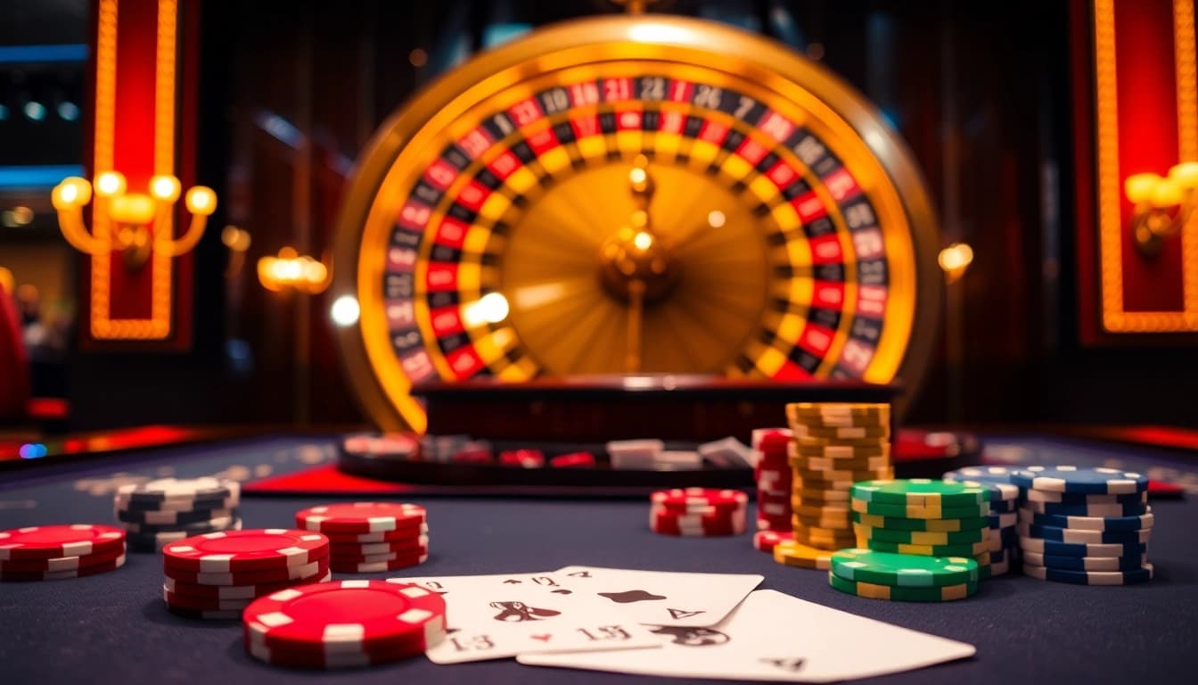 Join the thrilling games at https://lc88x.com/, where vibrant casino tables and poker chips create an immersive gambling experience.