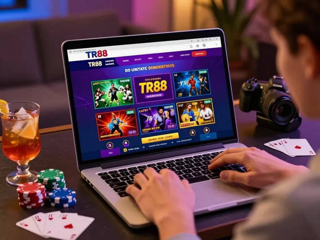 Engaging TR88 trang chủ online gambling scene with a user placing bets.