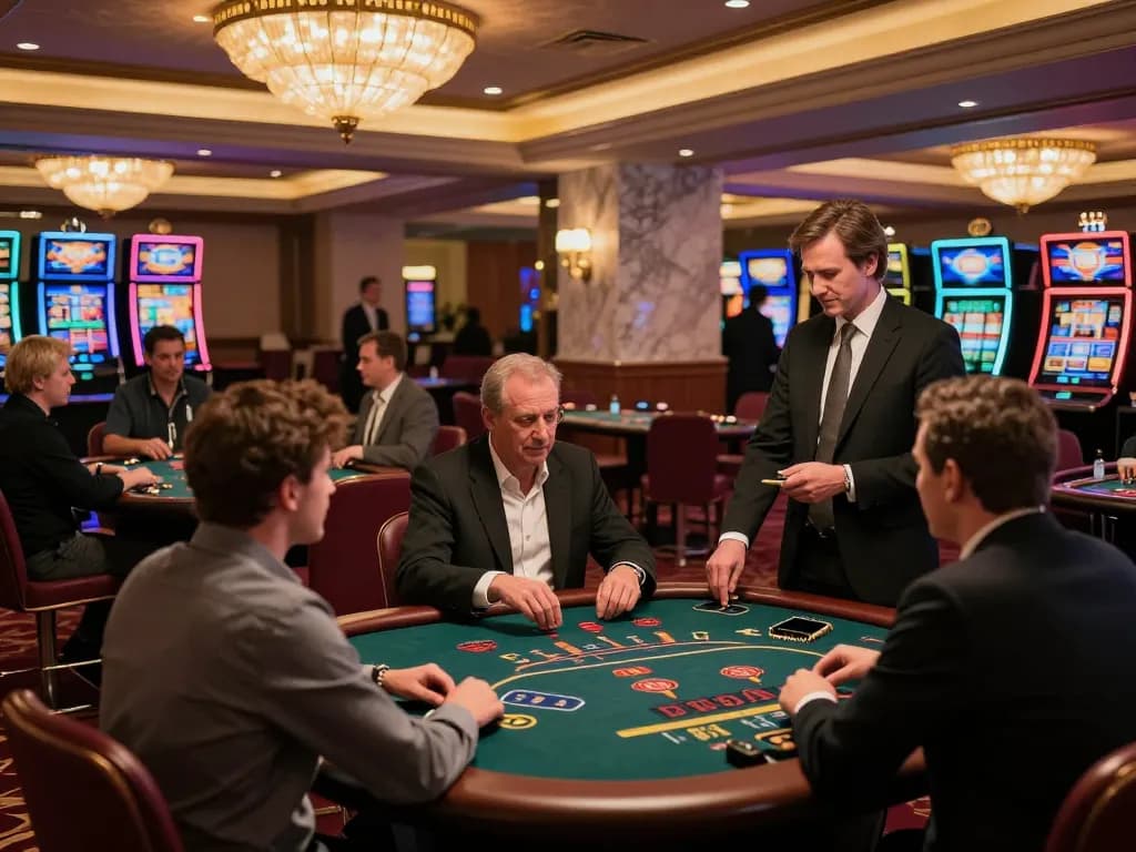 Tg88 casino players enjoying blackjack in a luxurious setting with vibrant atmosphere.