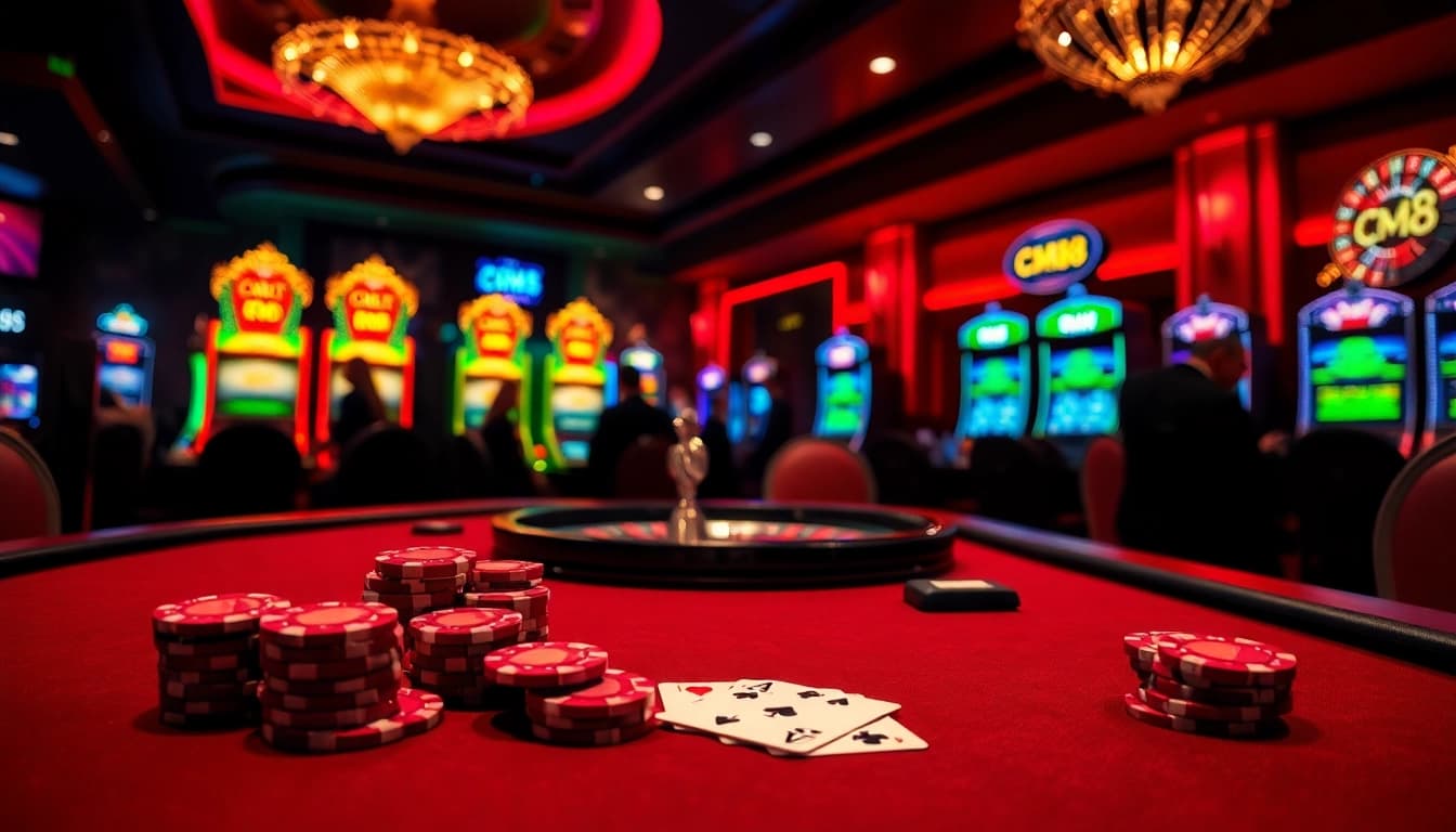 Experience the thrill of CM88 casino gaming with stunning slot machines and poker action.