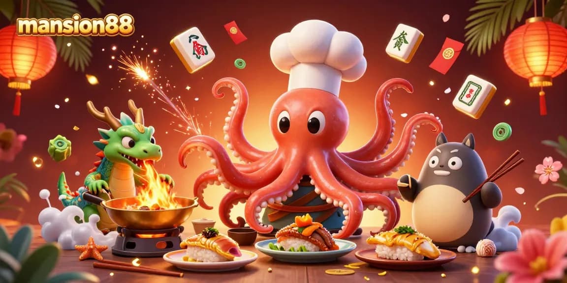 Experience the thrill of betting with mansion88, featuring vibrant 3D illustrations of unique characters and engaging casino elements.