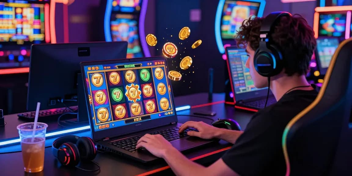 Player immersed in slot777 online gaming with vibrant graphics and immersive atmosphere.