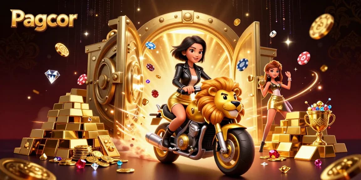 Experience thrilling Pagcor gaming with our glamorous characters in this vibrant 3D casino scene.