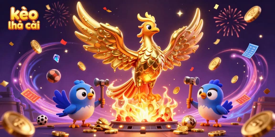 Enhance your betting strategy with kèo nhà cái insights featuring golden phoenix and sports elements.
