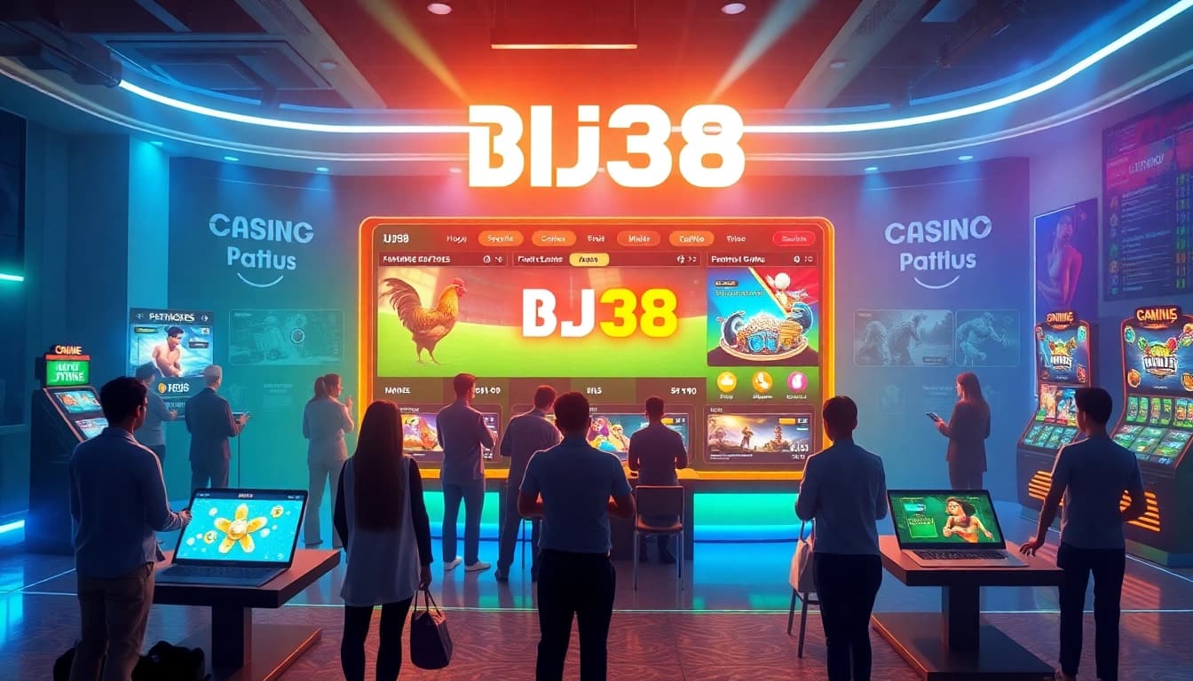 BJ38 online gaming platform showcasing vibrant cockfighting and sports betting experiences.
