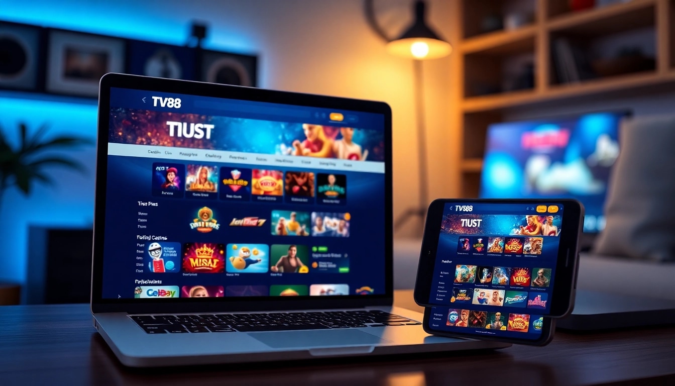 TV88 online gaming platform showcasing interactive casino games and sports betting options.