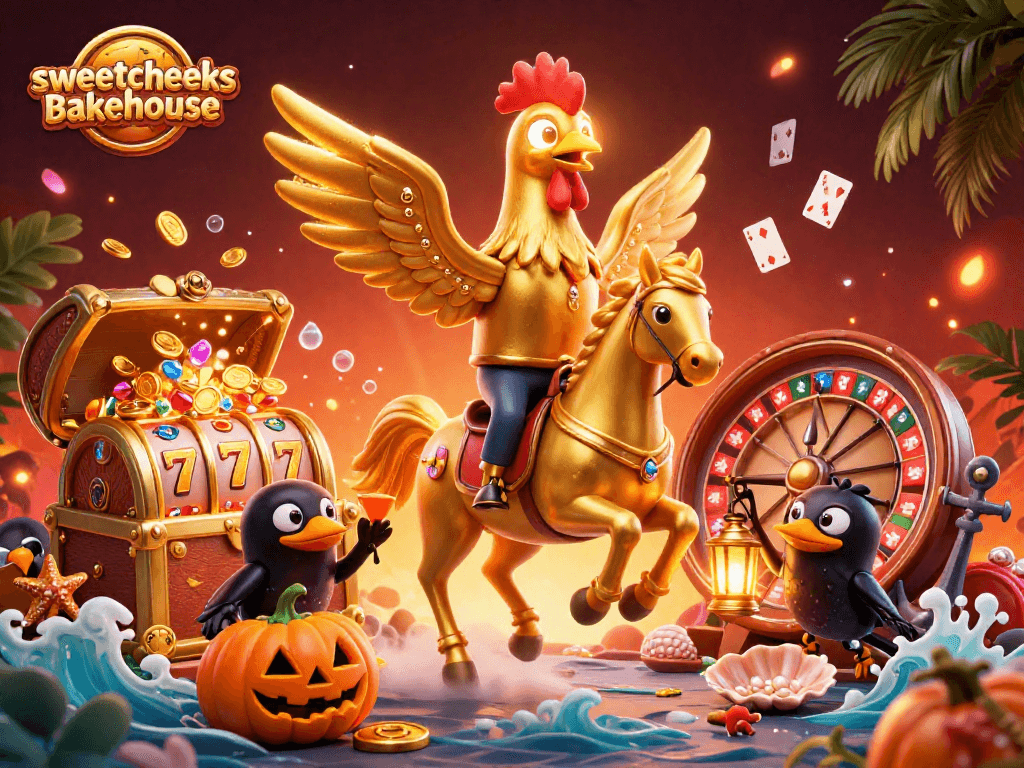 Engage in thrilling slots at sweetcheeksbakehouse with an exciting casino adventure featuring vibrant characters.