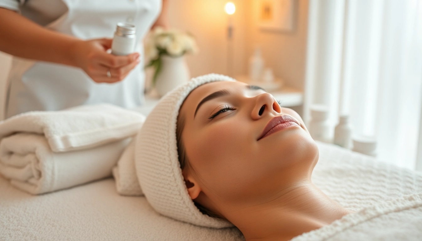 Enjoy a rejuvenating waxing and facial near me, featuring a serene spa treatment environment.