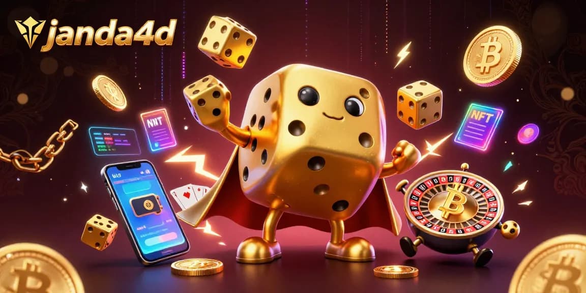 Menggulung dadu emas dan koin crypto di janda4d, pengalaman kasino yang memukau.