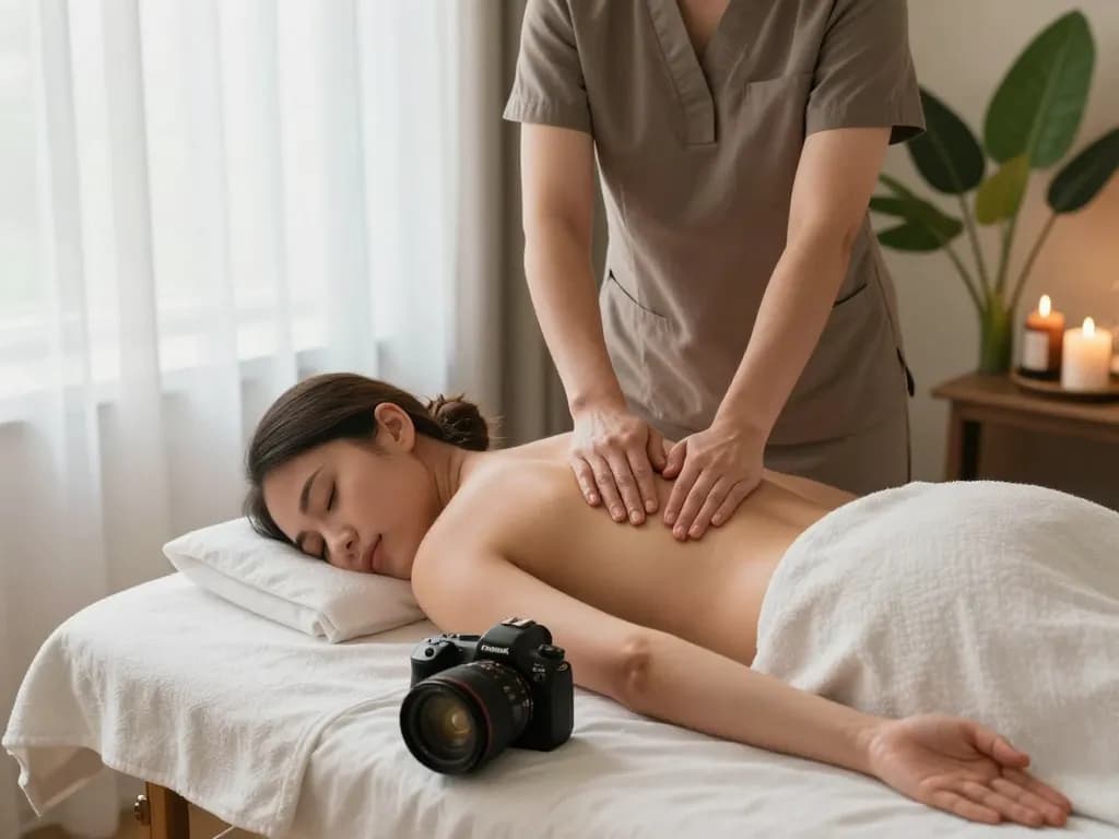 Experience the soothing essence of 동대문스웨디시 massage therapy in a tranquil spa setting with lush decor.