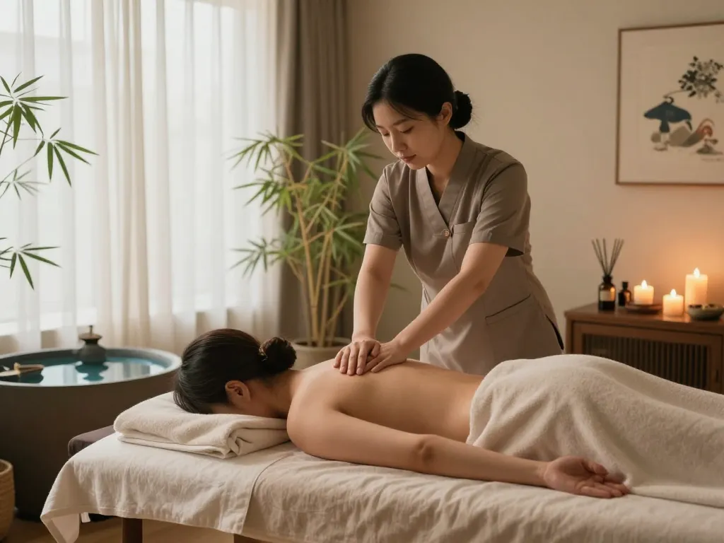Relaxing 삼성동마사지 session in a tranquil spa environment