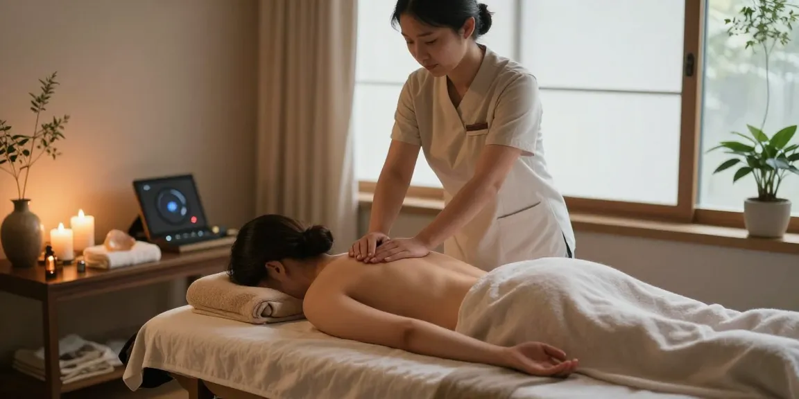 Relaxing 마포스웨디시 massage in a serene wellness spa, enhancing relaxation atmosphere.
