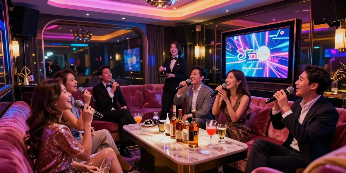 Gangnam karaoke experience featuring vibrant atmosphere, premium drinks, and elegant decor.