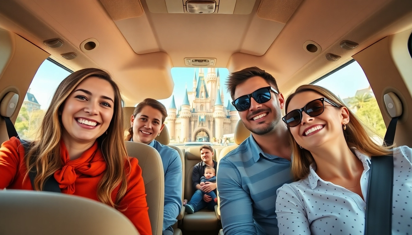 Families enjoying a Beauvais Airport to Disney Transfer in a vibrant setting.