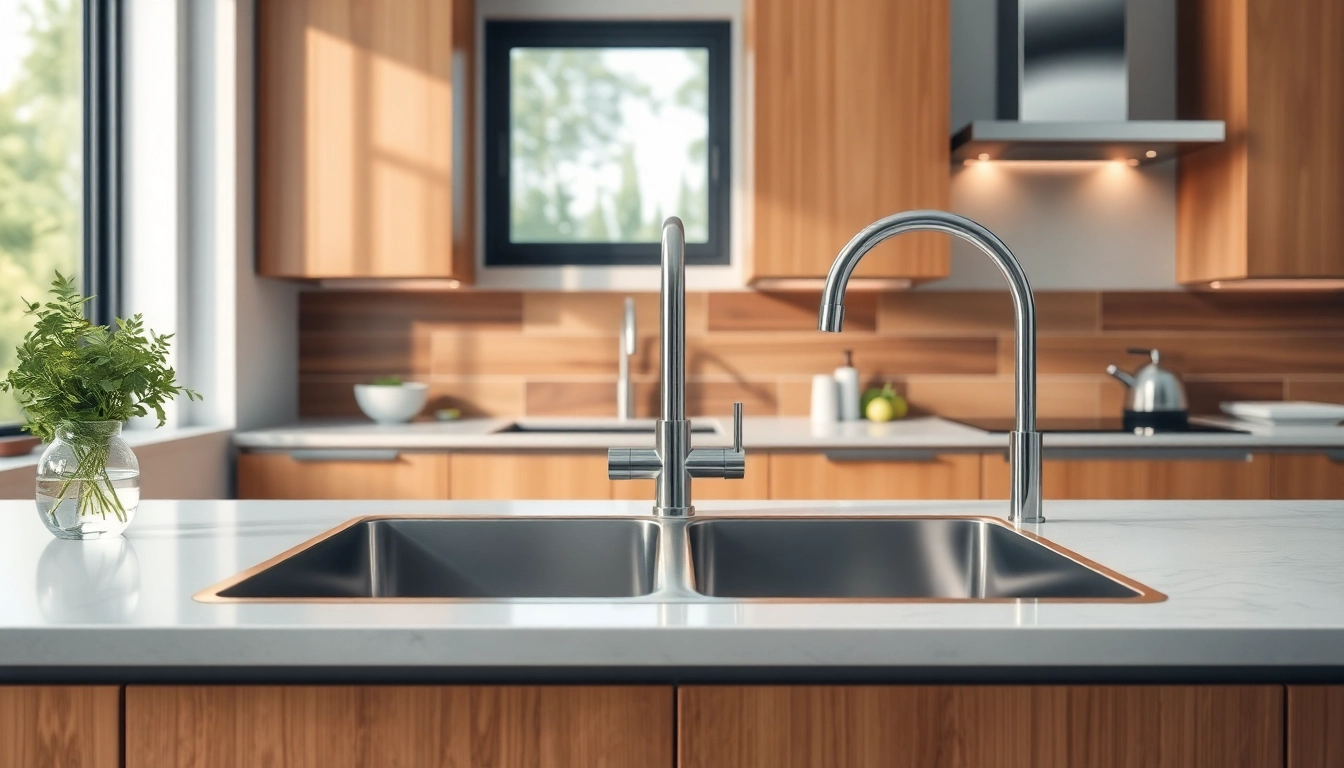 Elevate your culinary space with a modern stainless steel kitchen sink near me, featuring sleek design and functionality.