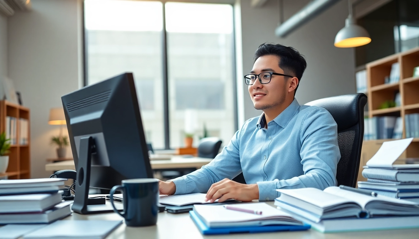 Hire skilled TOEIC test takers for hire in a professional study setting showing focus and readiness.