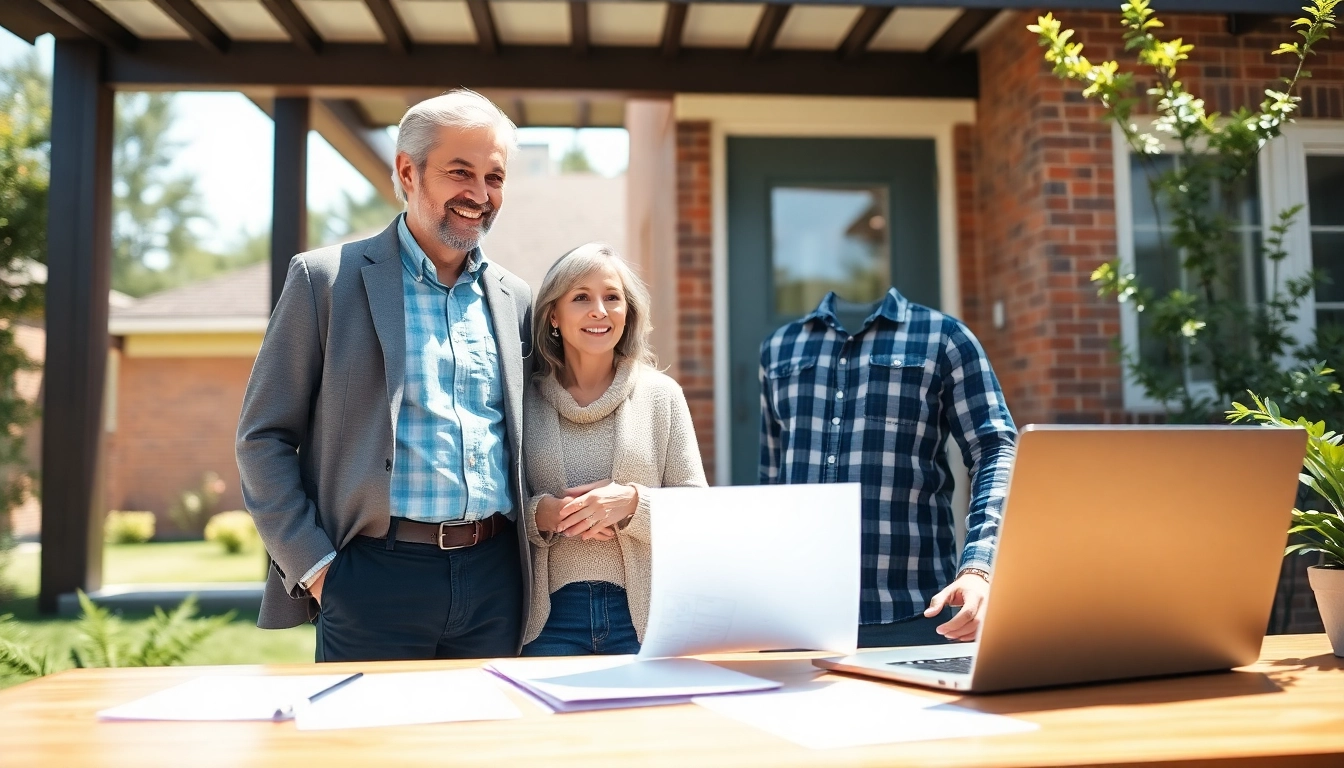 Landlord reviewing the best home warranty for landlords and rental properties with a joyful tenant.