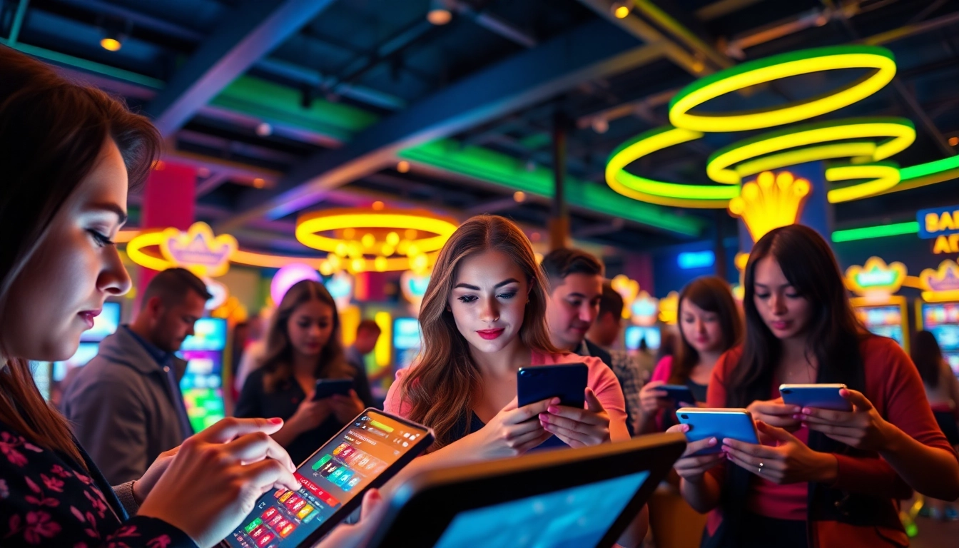 Spannende Spieler genießt casino online spiele in einem lebhaften digitalen Casino.