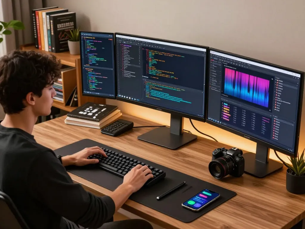Moltbot mac installation setup in a modern workspace with coding screens and tech accessories.