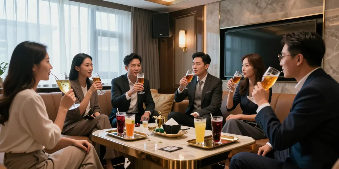 고급스러운 강남쩜오 룸에서 고객들이 즐거운 시간을 보내는 모습