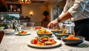 Sint Maarten private chef expertly preparing a gourmet meal in a luxury kitchen.