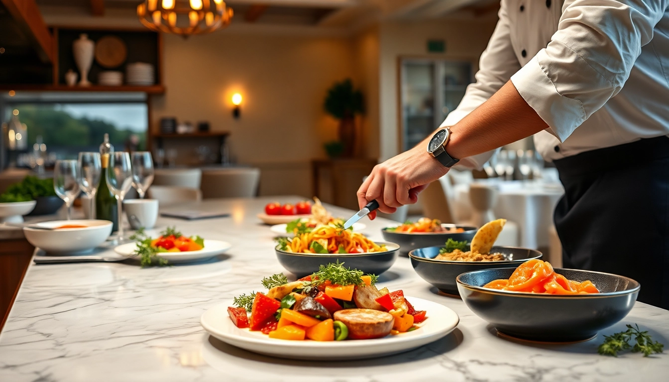 Sint Maarten private chef expertly preparing a gourmet meal in a luxury kitchen.