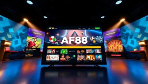 Visual representation of the AF88 online gambling platform, showing engaging game options and a user-friendly interface.