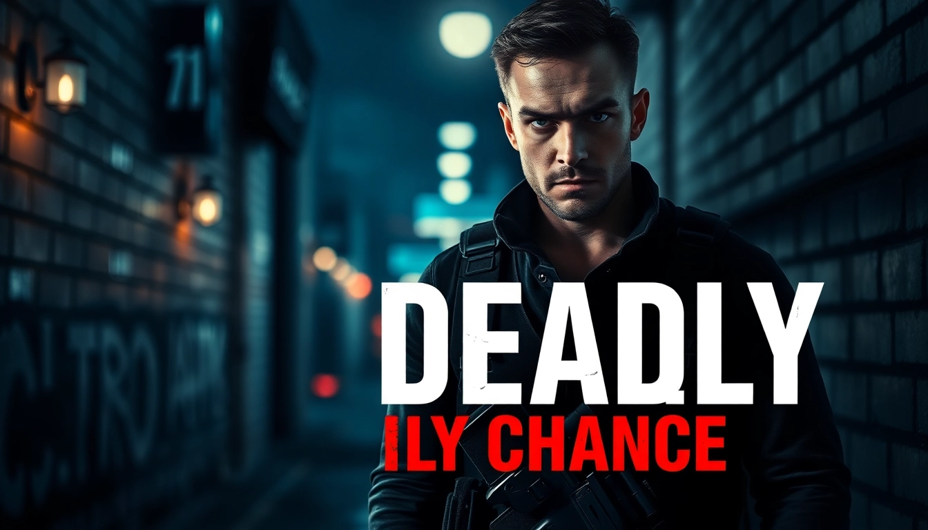 Engaging cover of A Deadly Chance, showcasing a tactical character in a suspenseful city backdrop.
