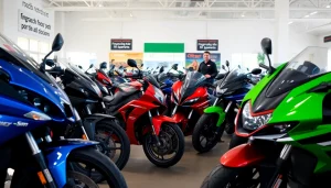 Hochwertige gebrauchte Motorräder kaufen in einem einladenden Motorradgeschäft.