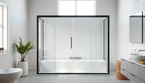 Aménagez votre salle de bain avec une paroi de douche 150x200 moderne et élégante.