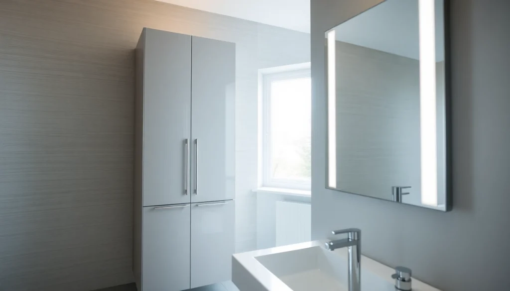 Benutzerfreundlicher sonni Spiegelschrank mit modernem Design und LED-Beleuchtung im Badezimmer