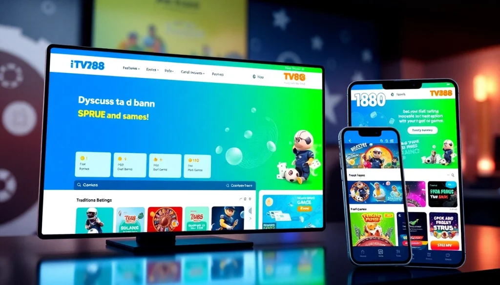 TV88 online betting platform interface, showcasing vibrant homepage design for 2025.