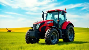Showcasing the AF88 tractor in a vibrant field, highlighting its features and power.