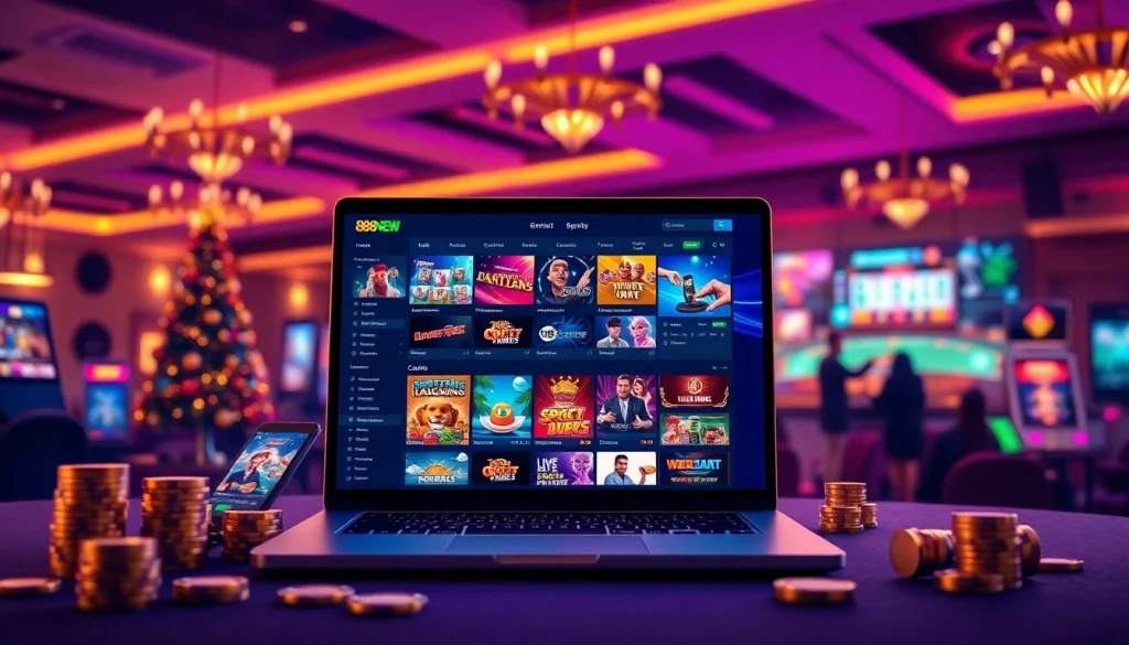 Experience 888new's engaging online gaming environment with a modern casino interface.