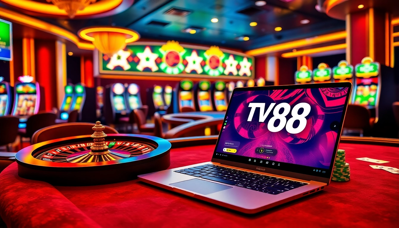 Experience the thrill of gaming at TV88 with vibrant casino elements and engaging gameplay.