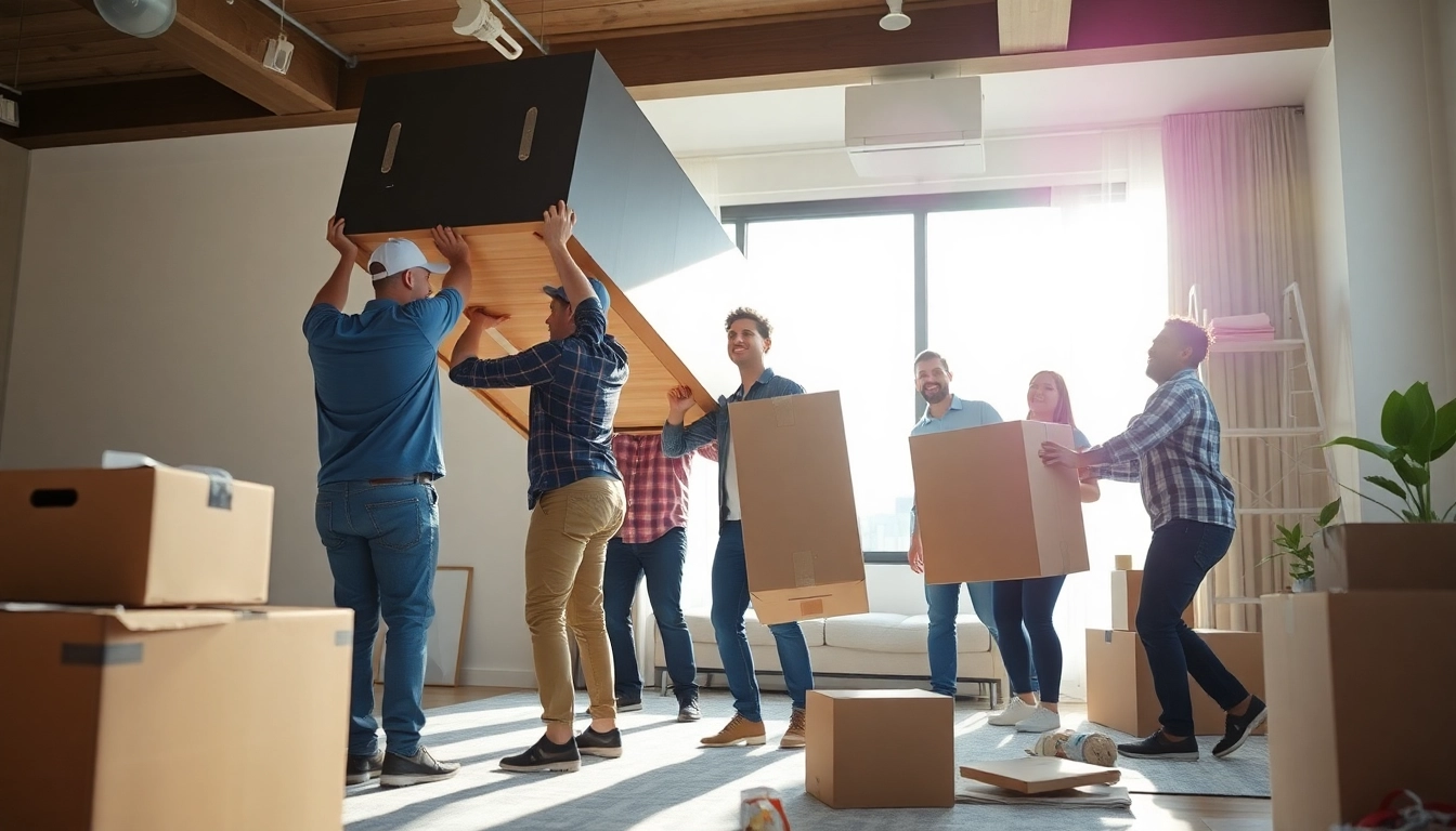 Toronto movers efficiently handling furniture in a bright apartment, showcasing teamwork and professionalism.