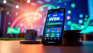 MV88 app interface displayed on a smartphone showcasing secure online transactions.